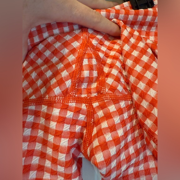 Offline by Aerie Red & White Checkered Textured Biker Shorts - Size XL - Picture 4 of 4